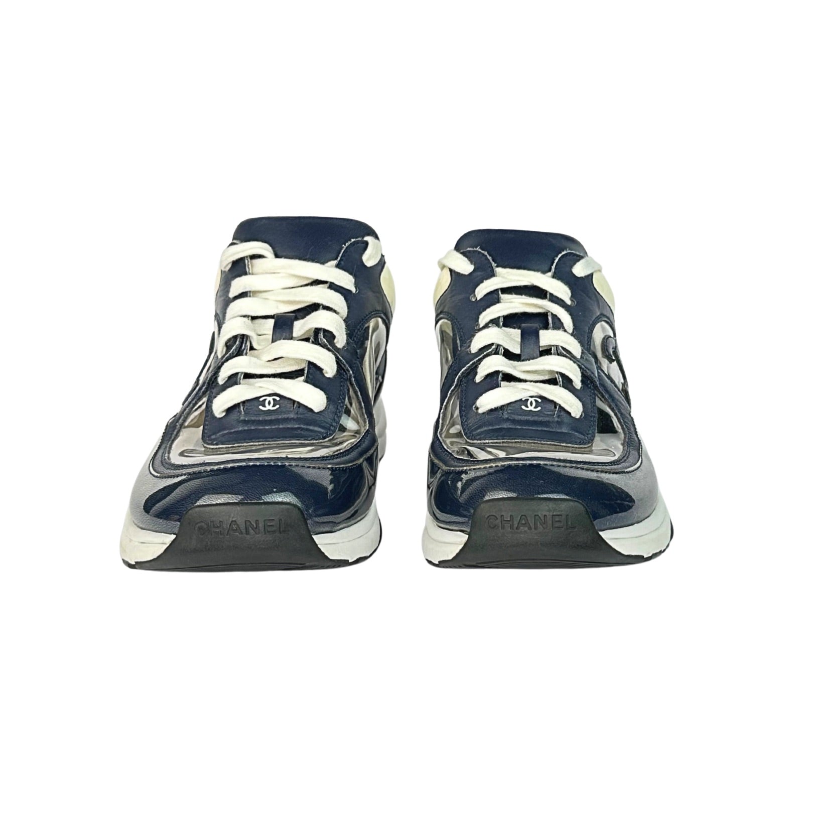 Chanel CC Lace Up Sneakers