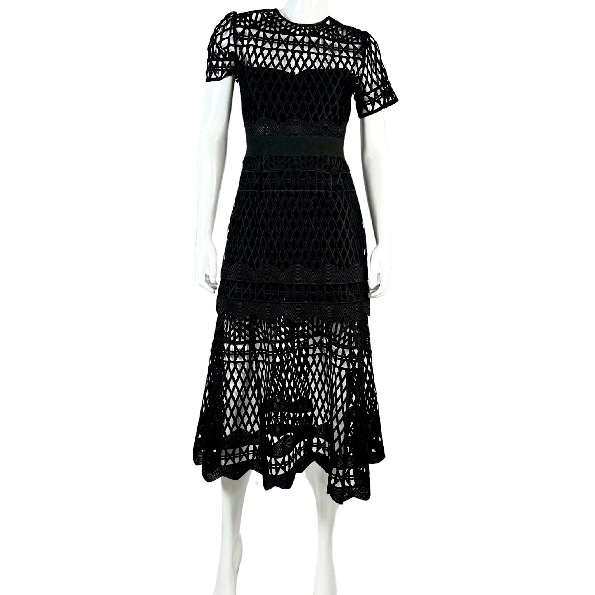 Self Portrait Cutwork Lace Layered Dress
