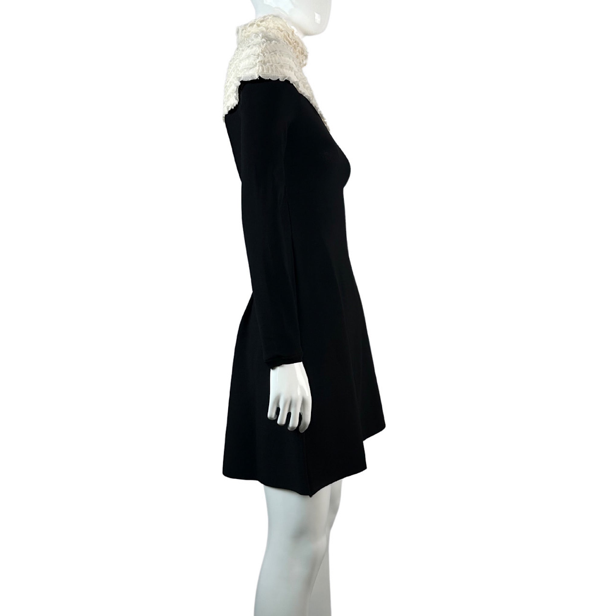Valentino Smocked Knit Mock-Neck Dress