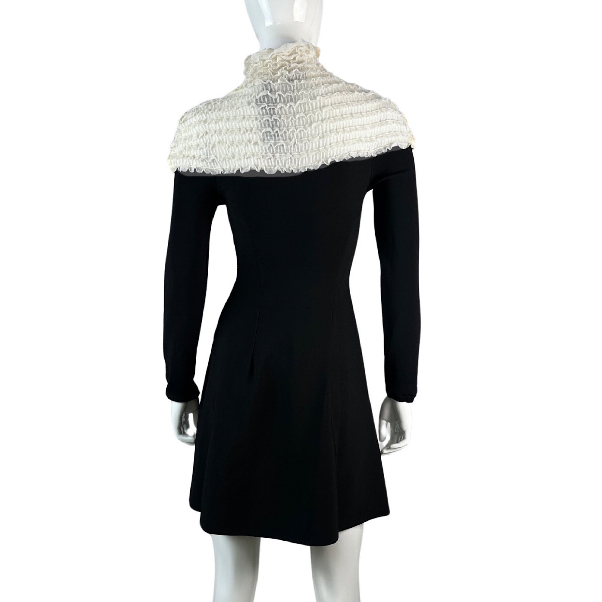 Valentino Smocked Knit Mock-Neck Dress