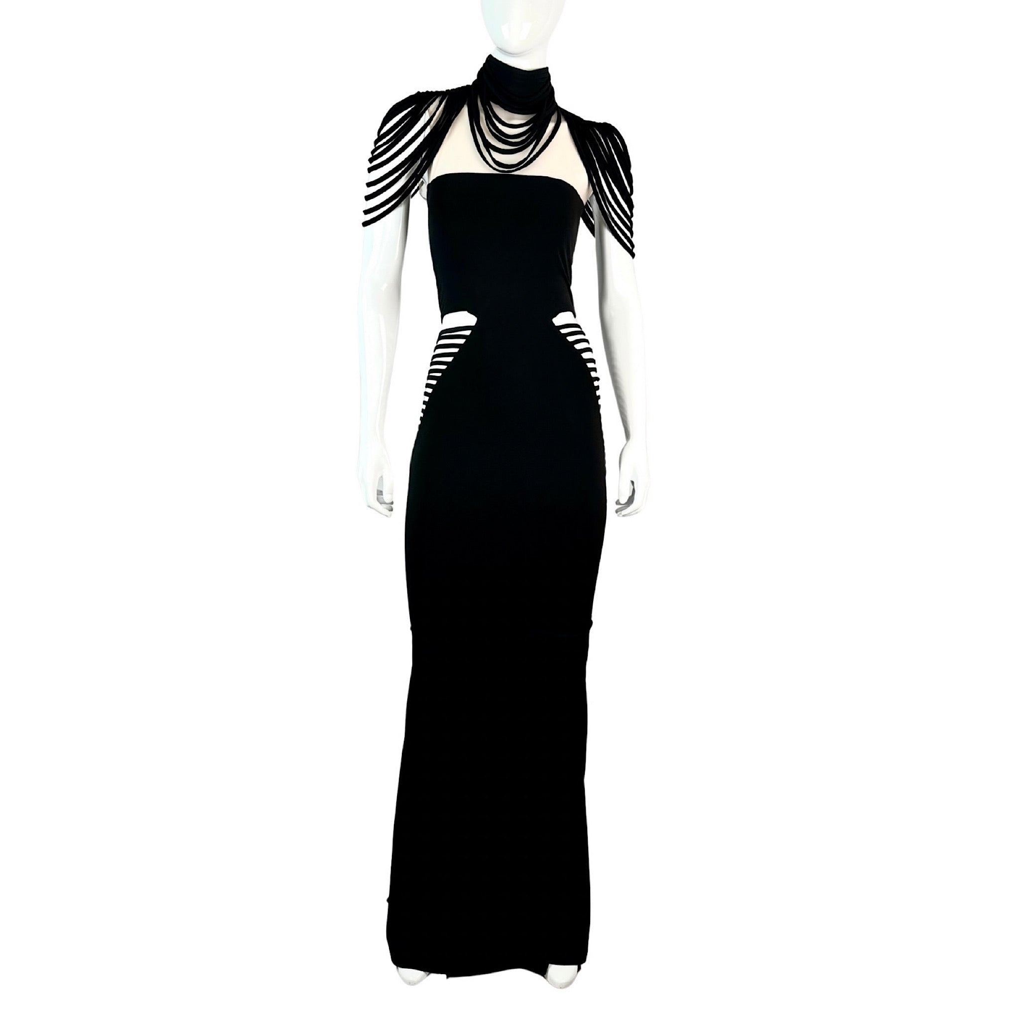 Hamel Cut Out Fringe Maxi Dress