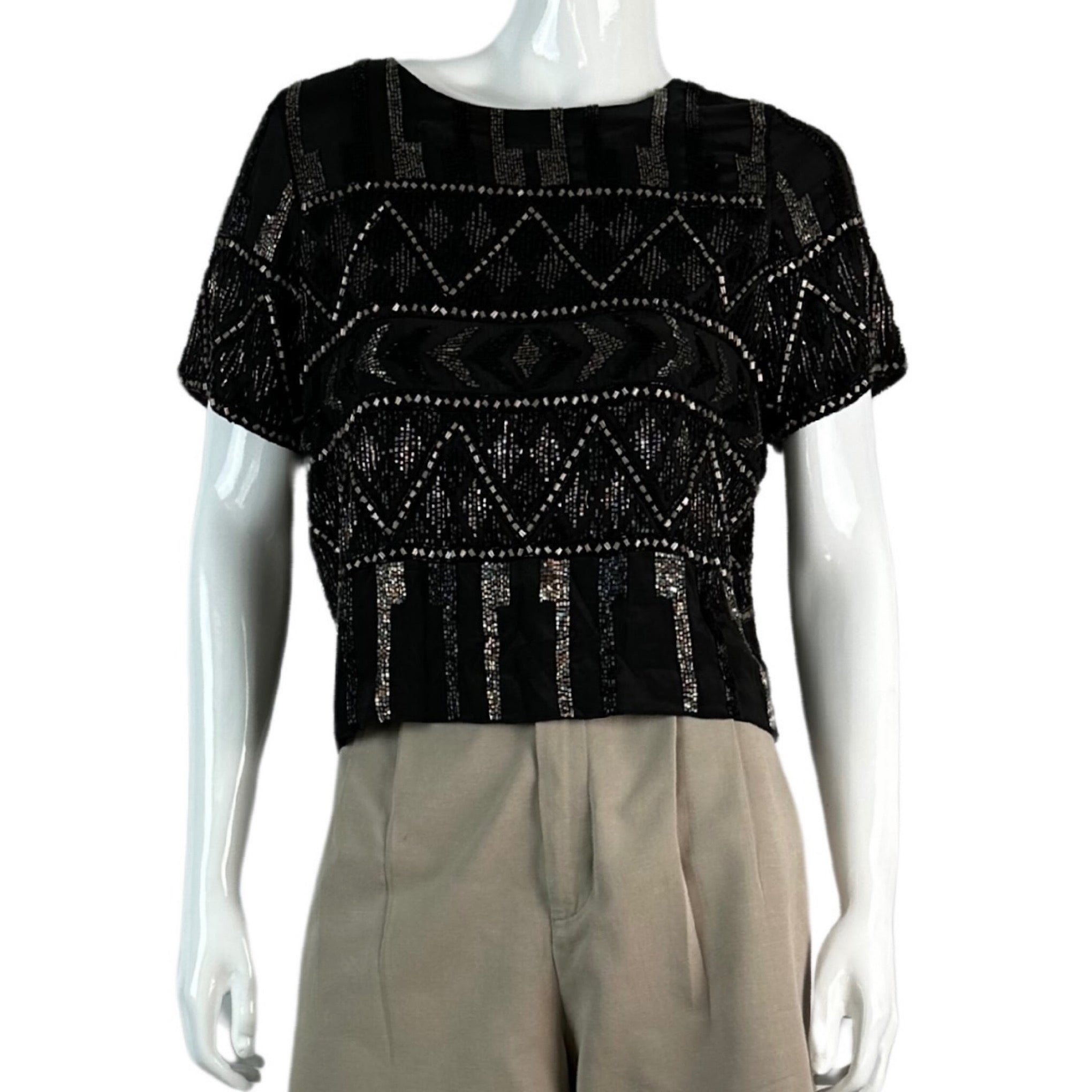 Karina Grimaldi Beaded Sequins Top