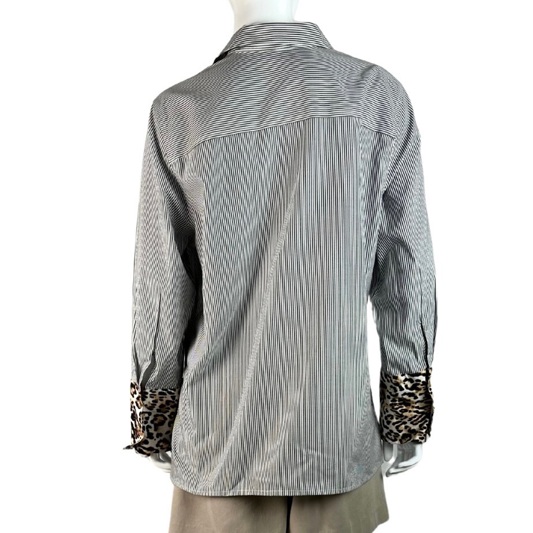 Chico´s Striped Leopard Print Shirt