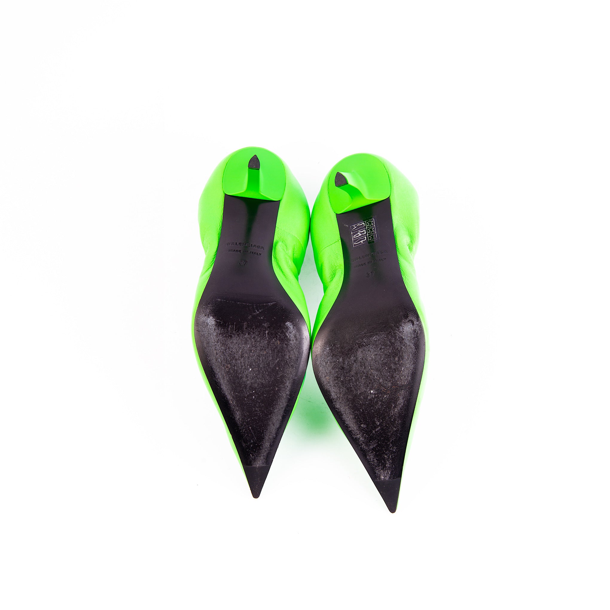 Balenciaga Green Scrunch Knife Pumps