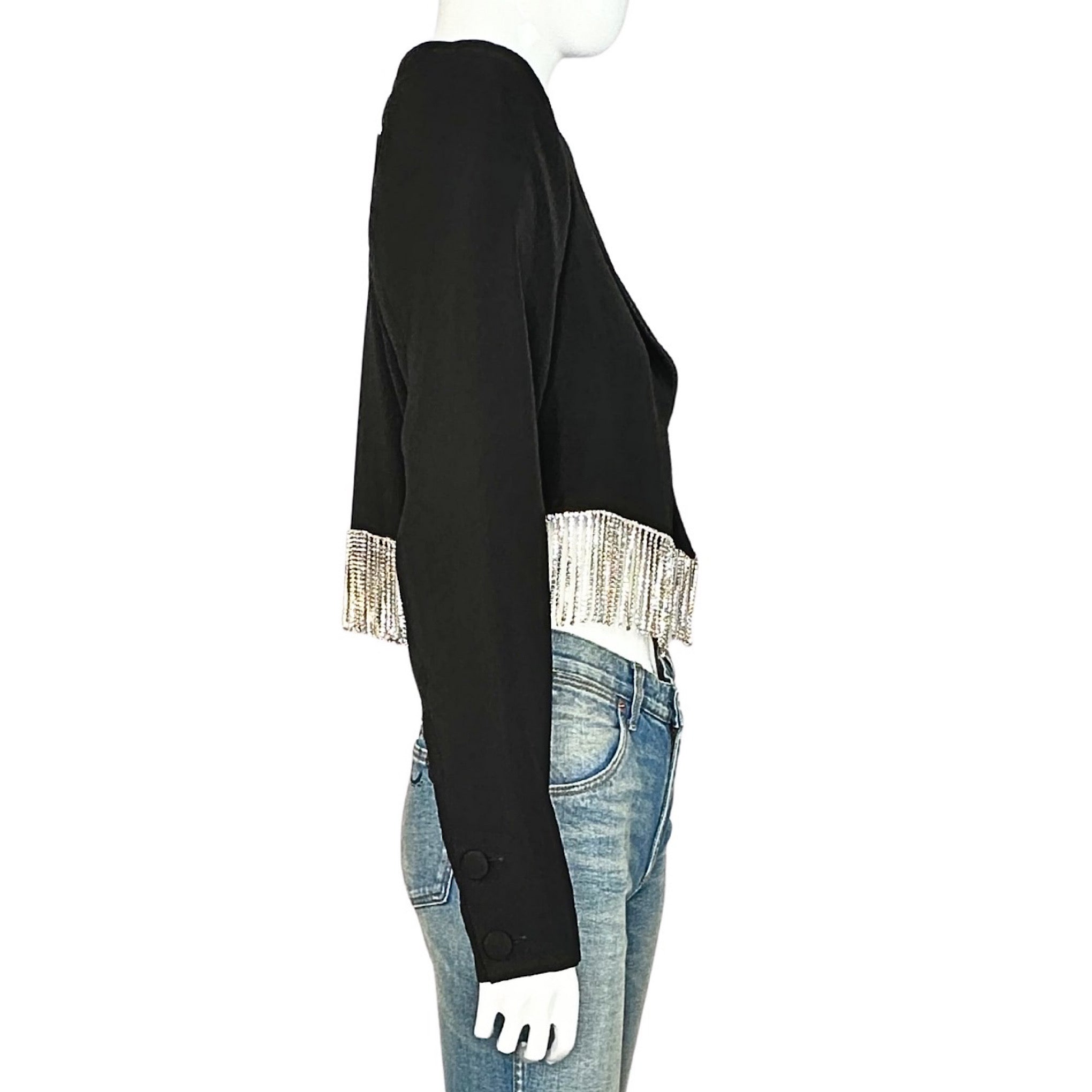 NBD Rhinestone Cropped Blazer