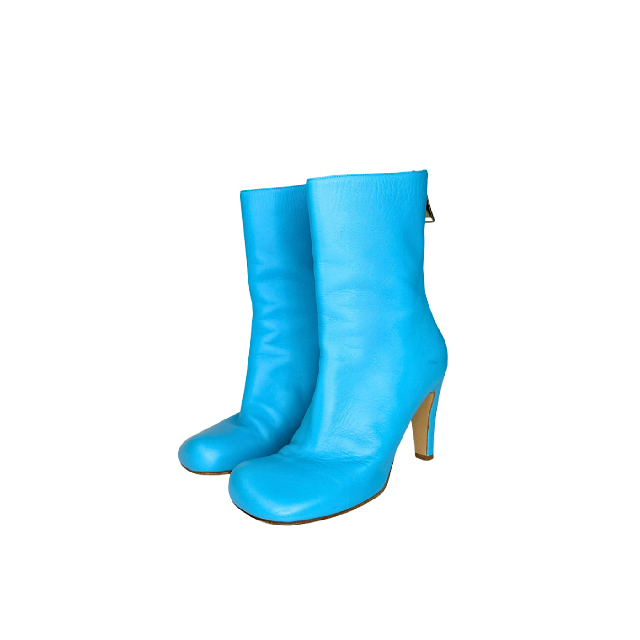 Bottega Veneta Bloc Square Toe Blue Boots