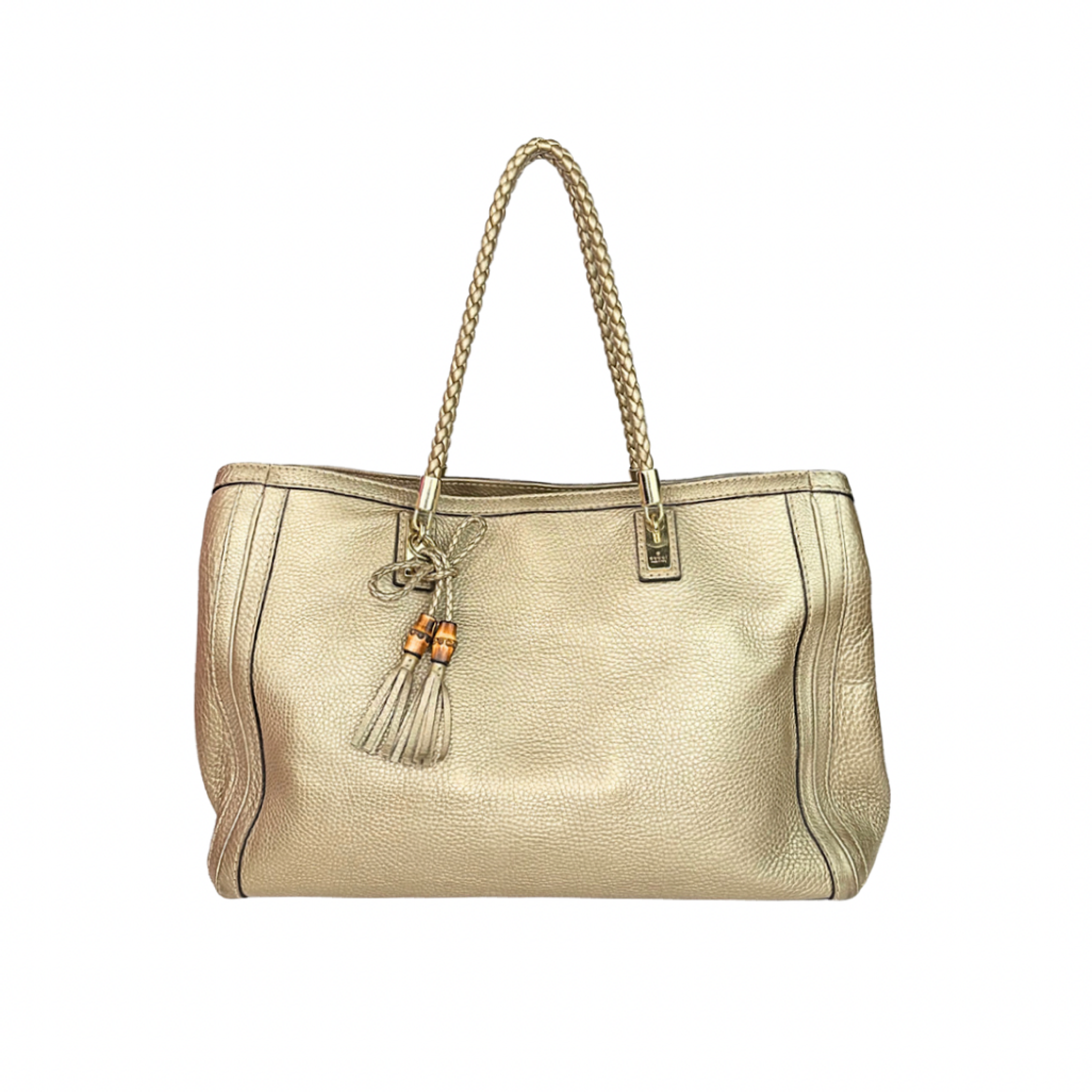 Gucci Bella Metallic Pebbled Gold Tote