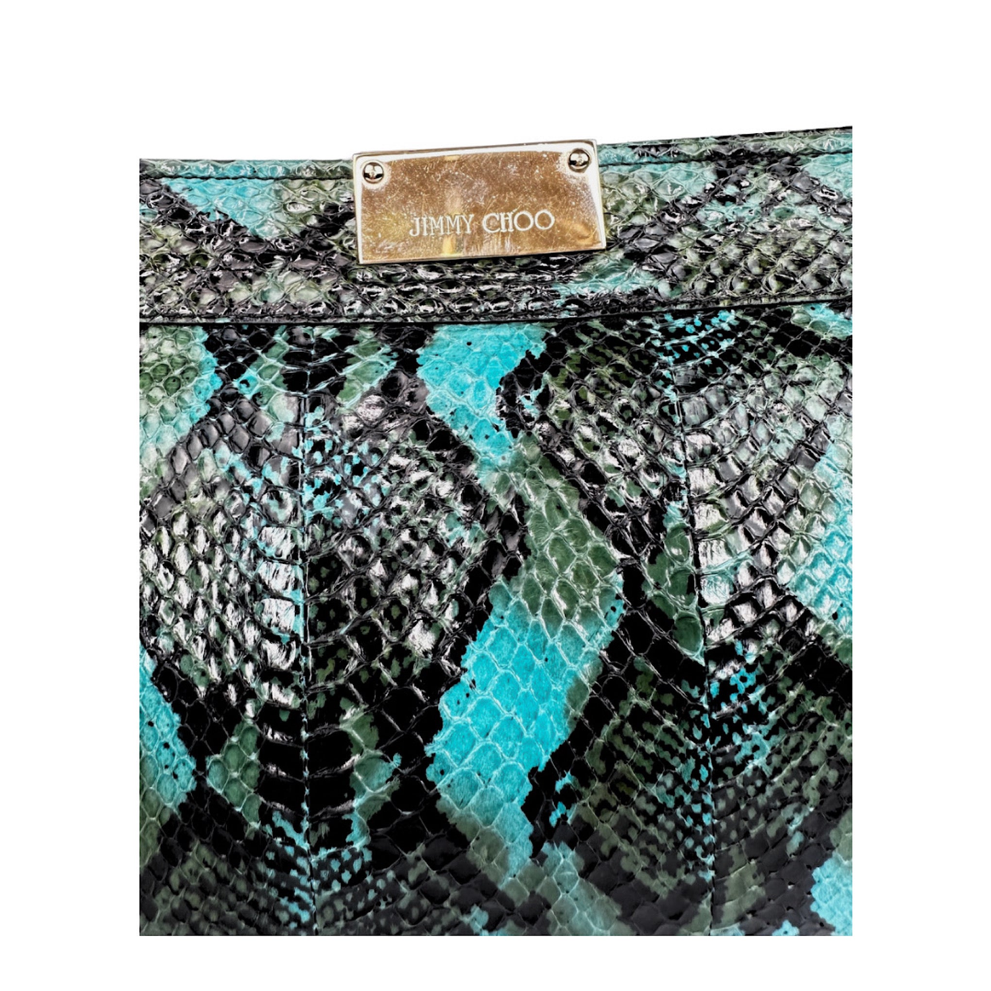 Jimmy Choo Two Tone Snakeskin Clutch Bag