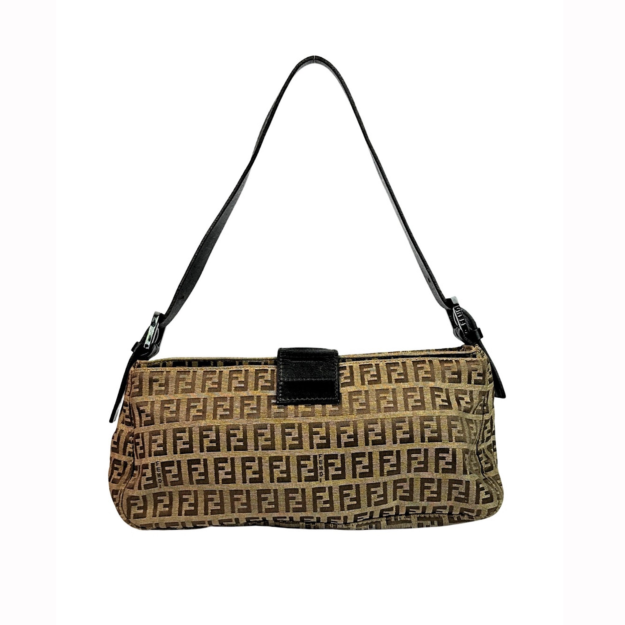Fendi Zucchino Baguette Shoulder Bag