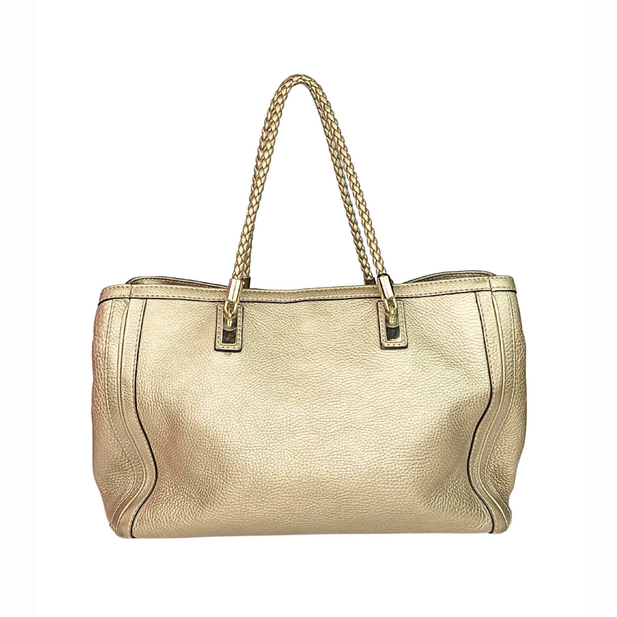 Gucci Bella Metallic Pebbled Gold Tote