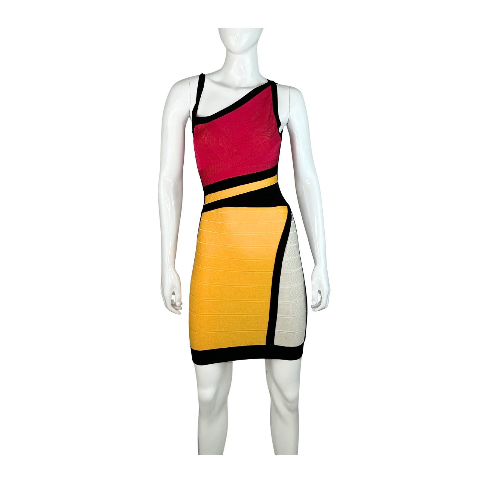 Herve Leger Nolita Cutout Colorblock Bandage Dress