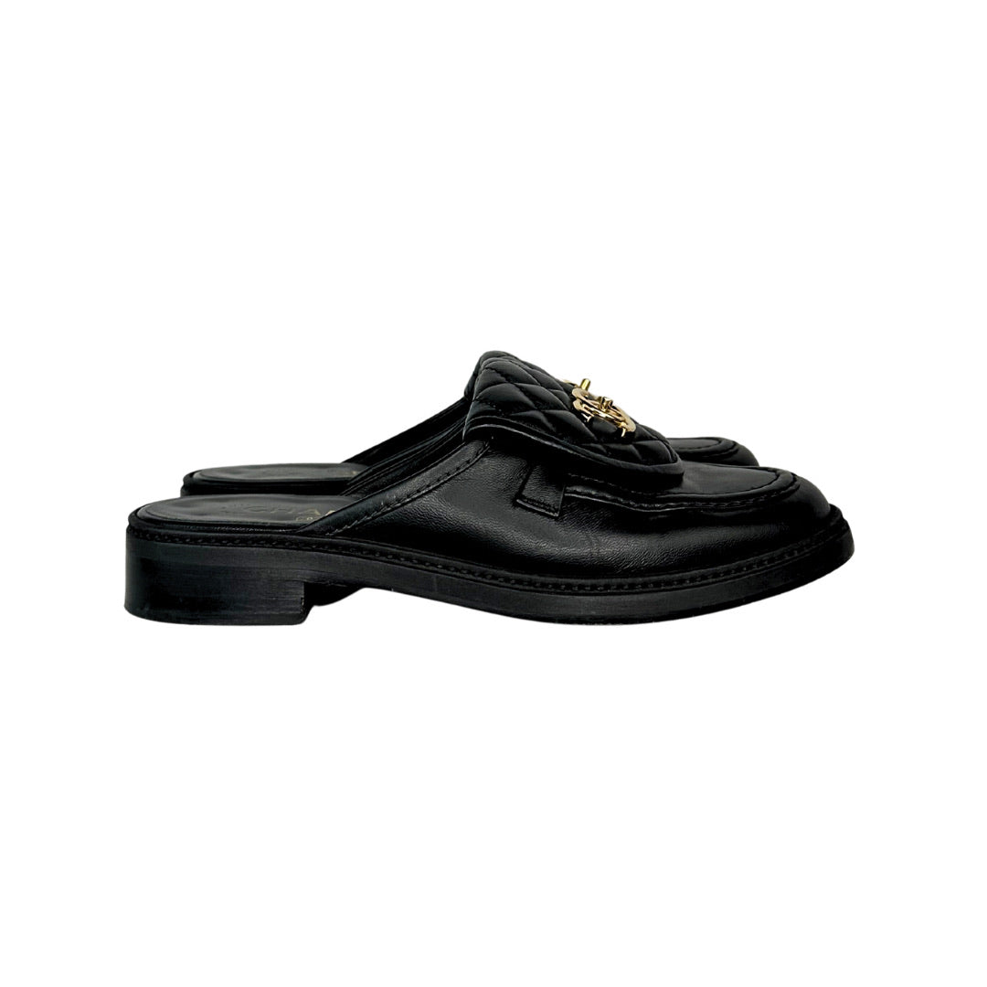 Chanel CC Turnlock Mules