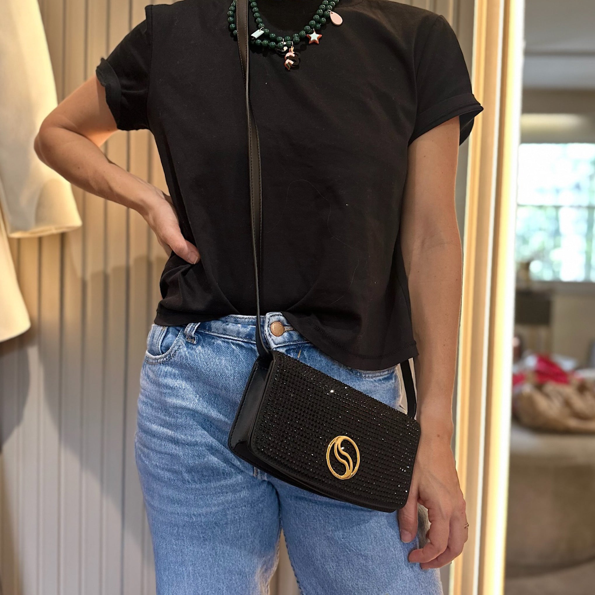 Stella McCartney Rhinestone Embellished Crossbody Bag
