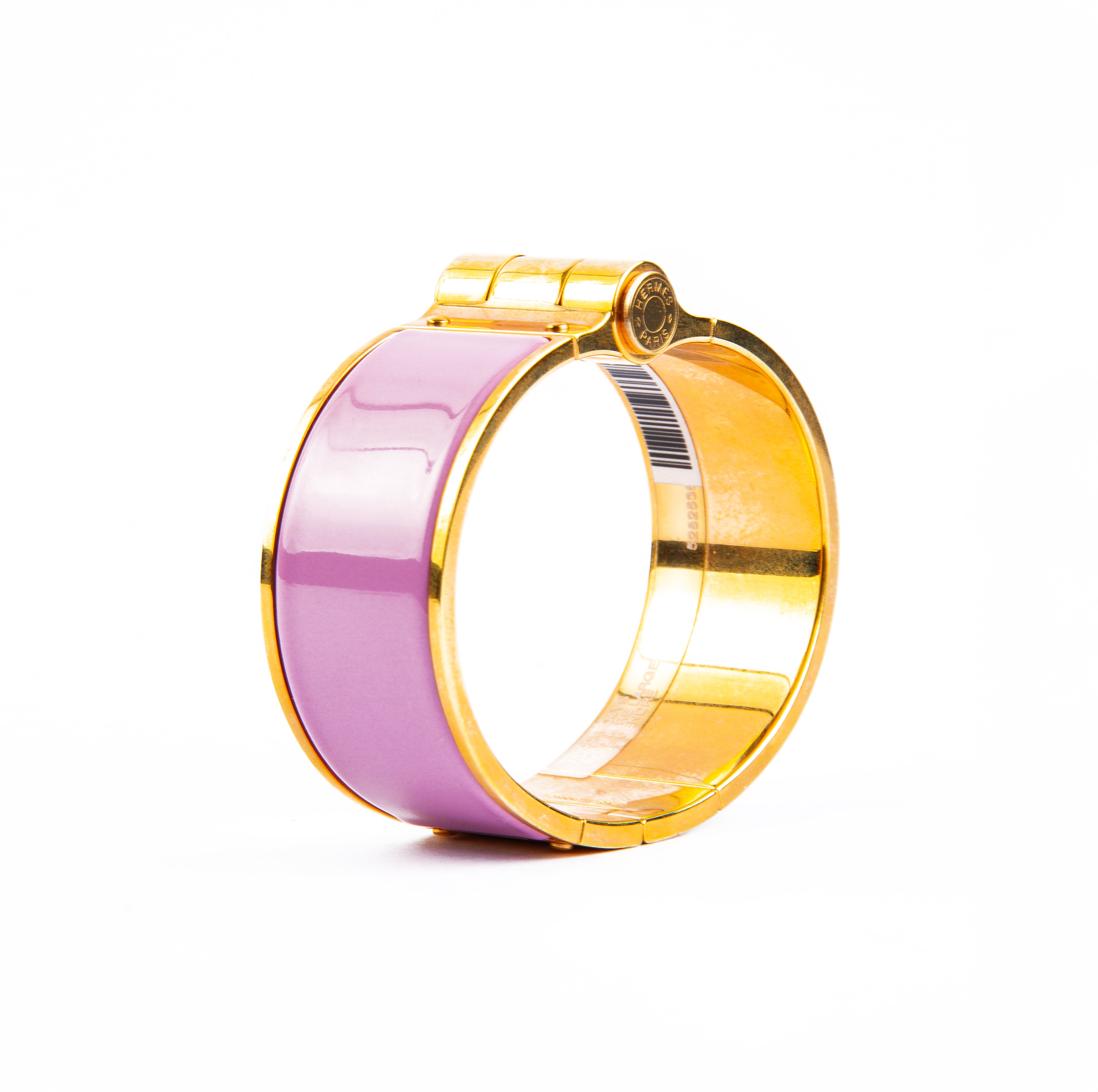 Hermès Uni Gold Plated Enamel Hinged Bracelet