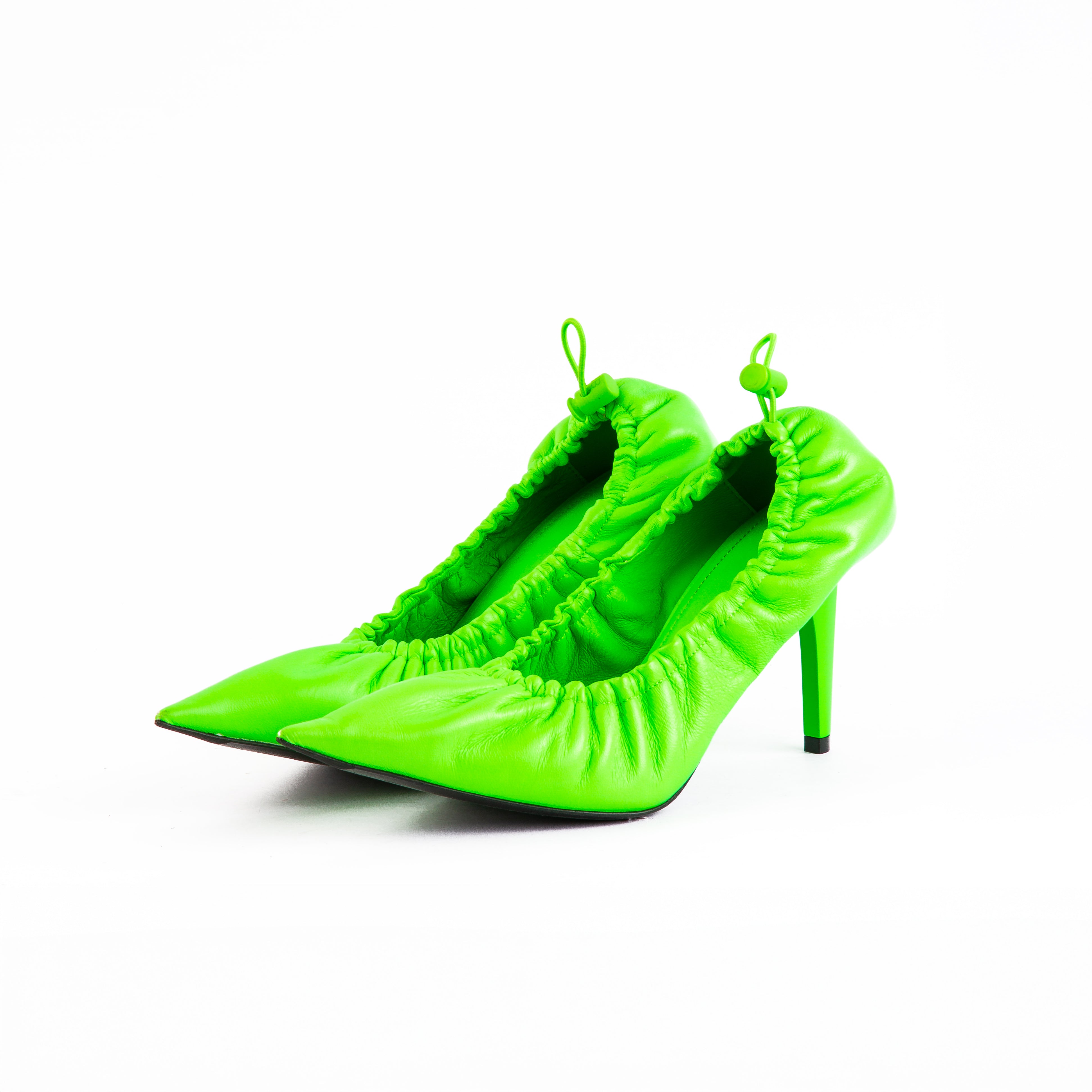 Balenciaga Green Scrunch Knife Pumps