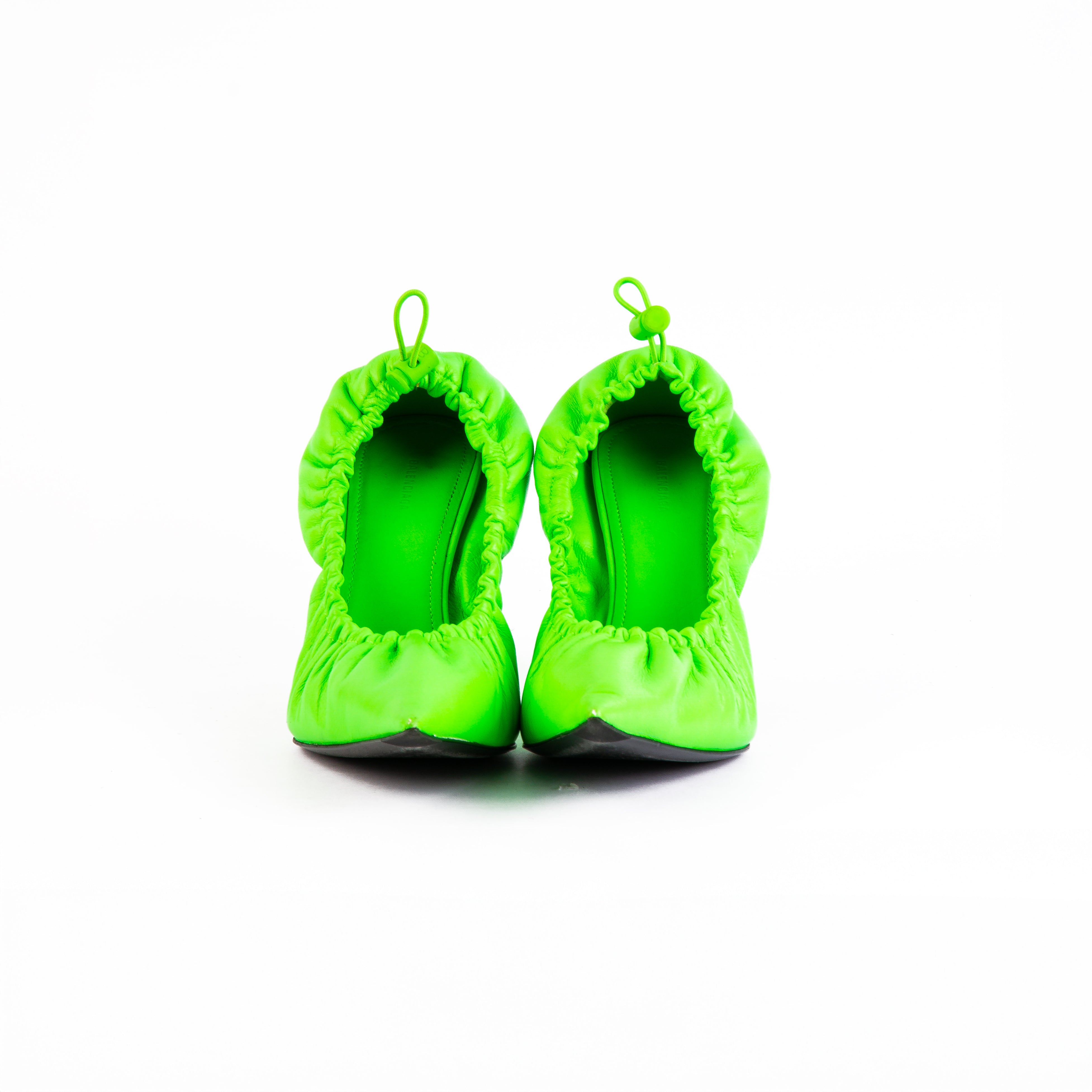 Balenciaga Green Scrunch Knife Pumps