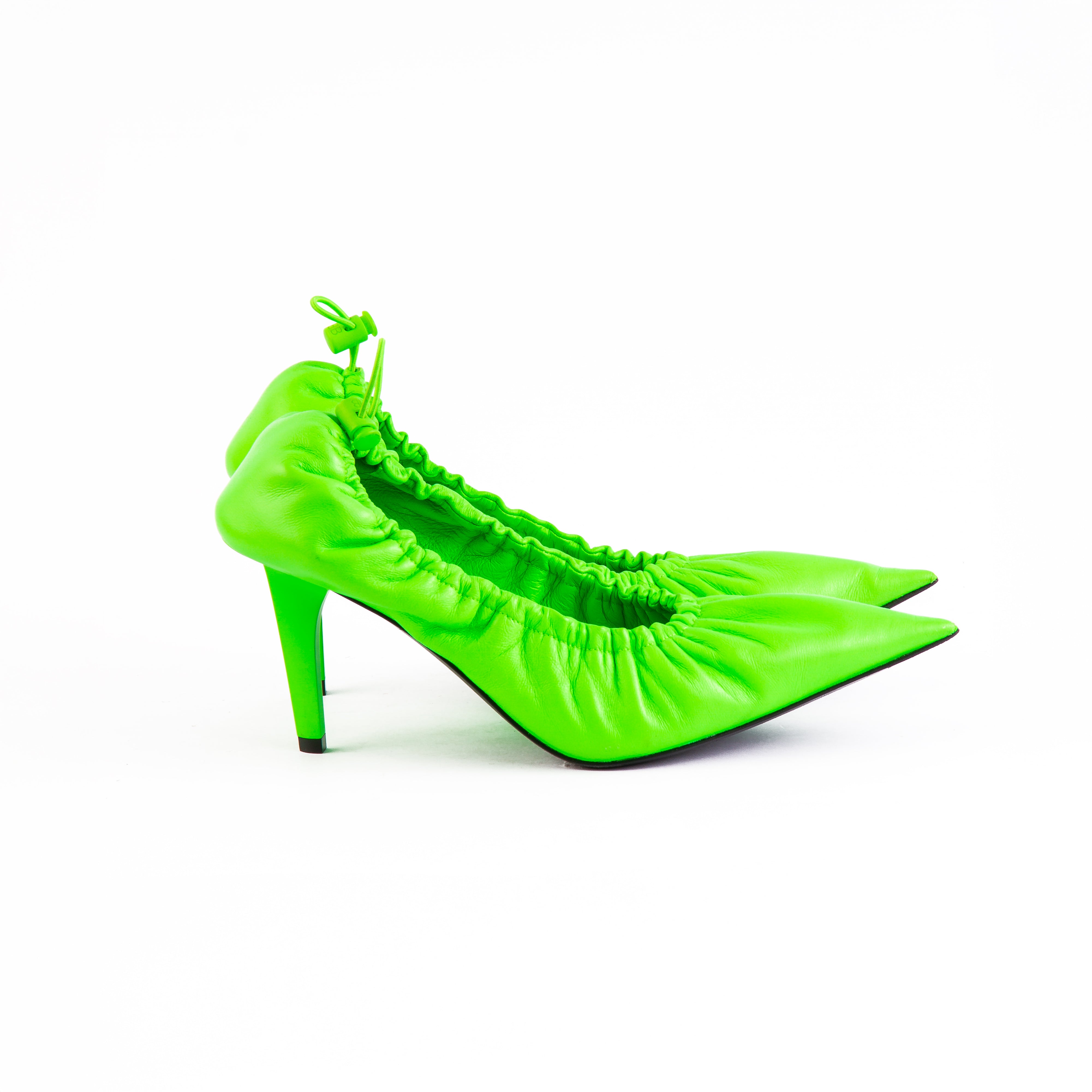 Balenciaga Green Scrunch Knife Pumps