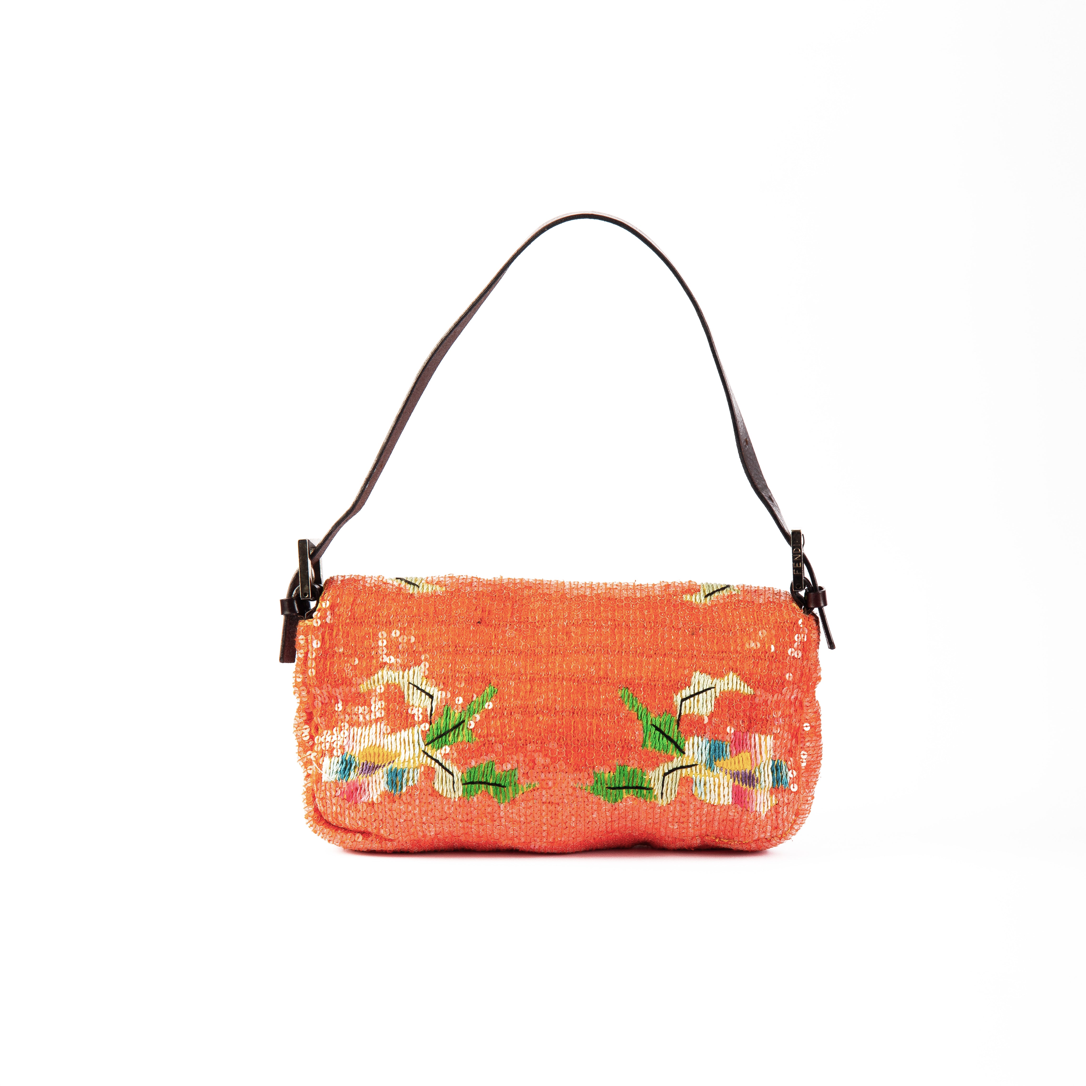 Fendi Tropical Beaded Baguette Shoulder Bag