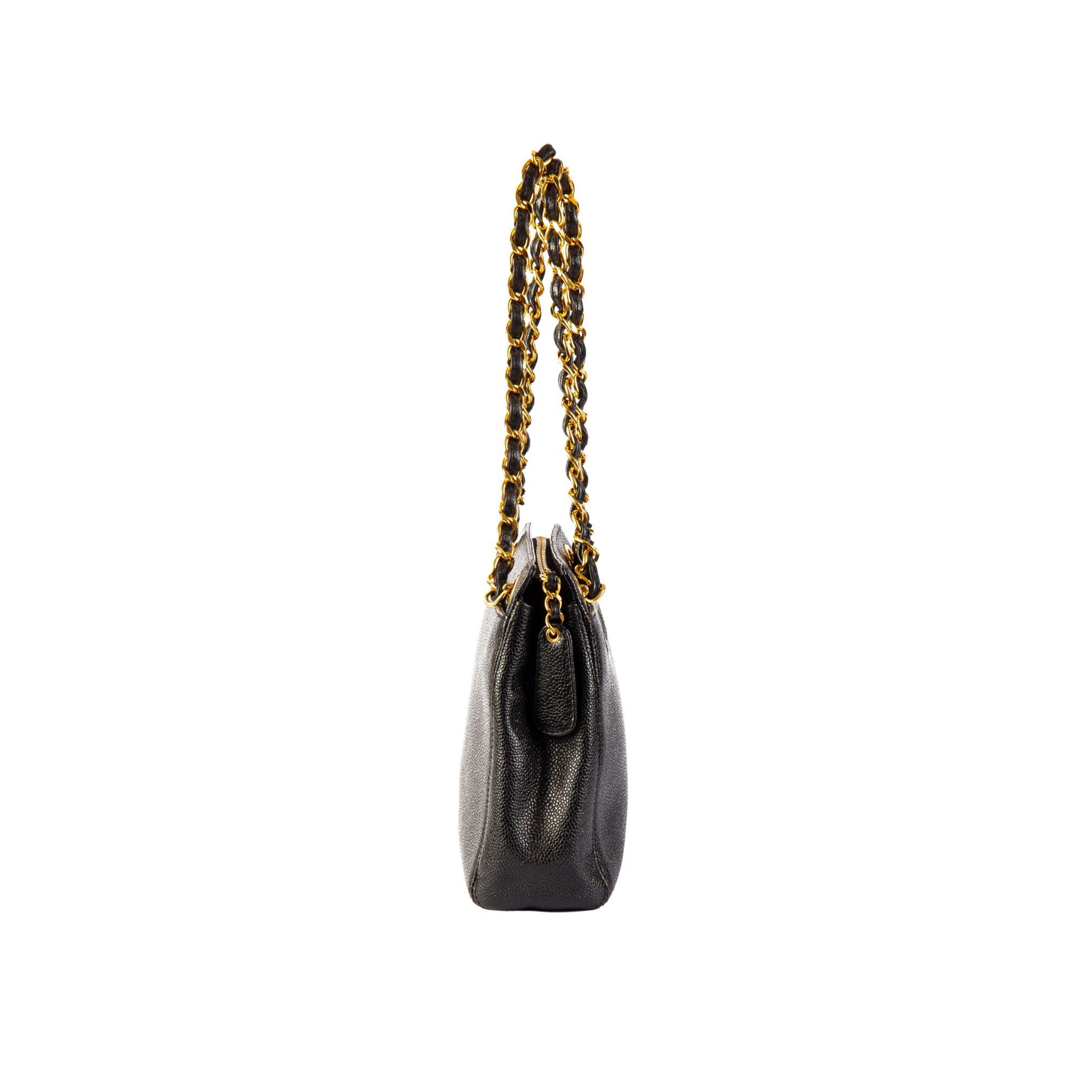 Chanel Caviar leather Logo Embroidered Chain Shoulder bag