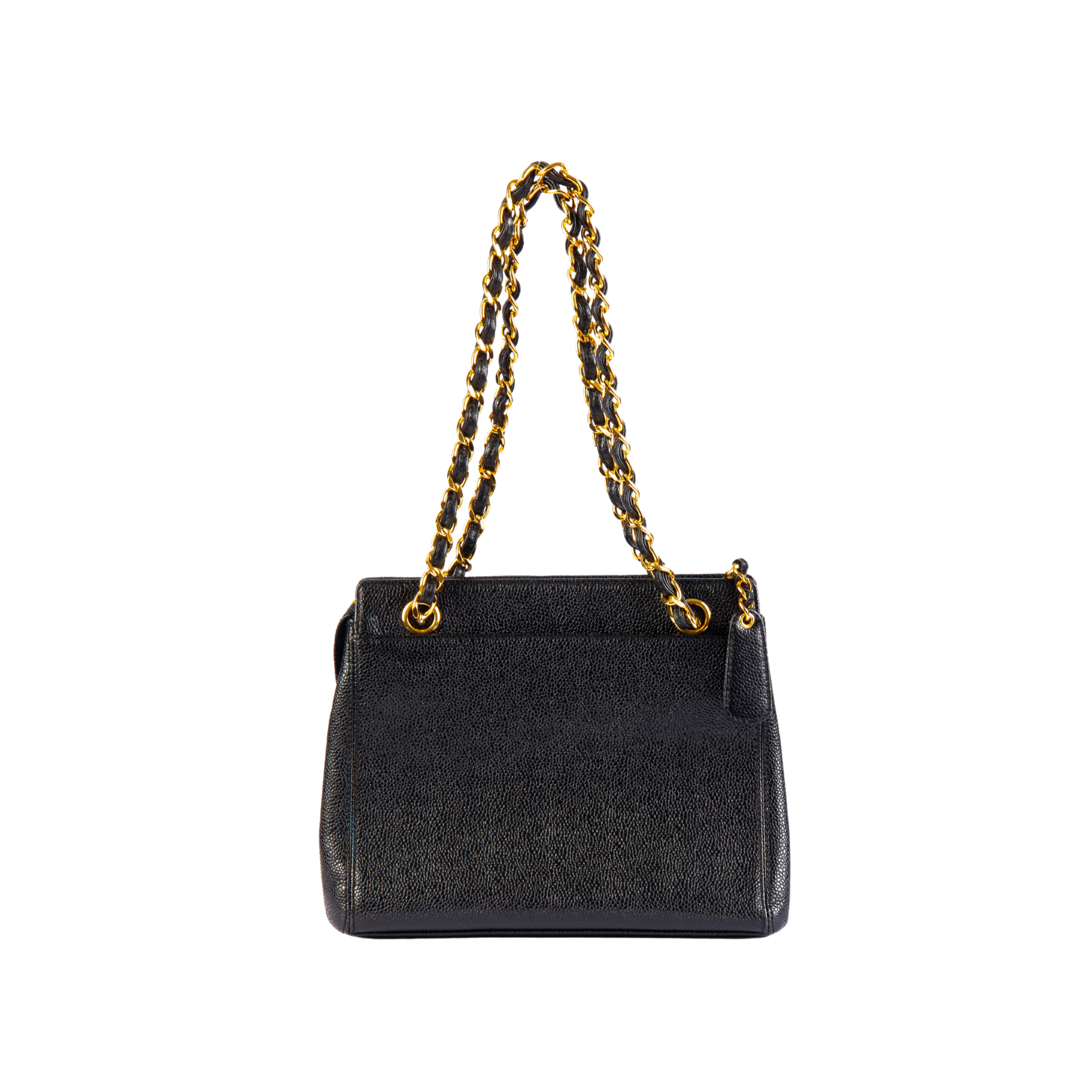 Chanel Caviar leather Logo Embroidered Chain Shoulder bag