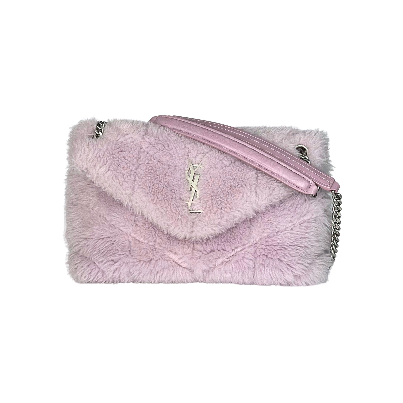 Saint Laurent Loulou Puffer Small Shearling Shoulder Bag