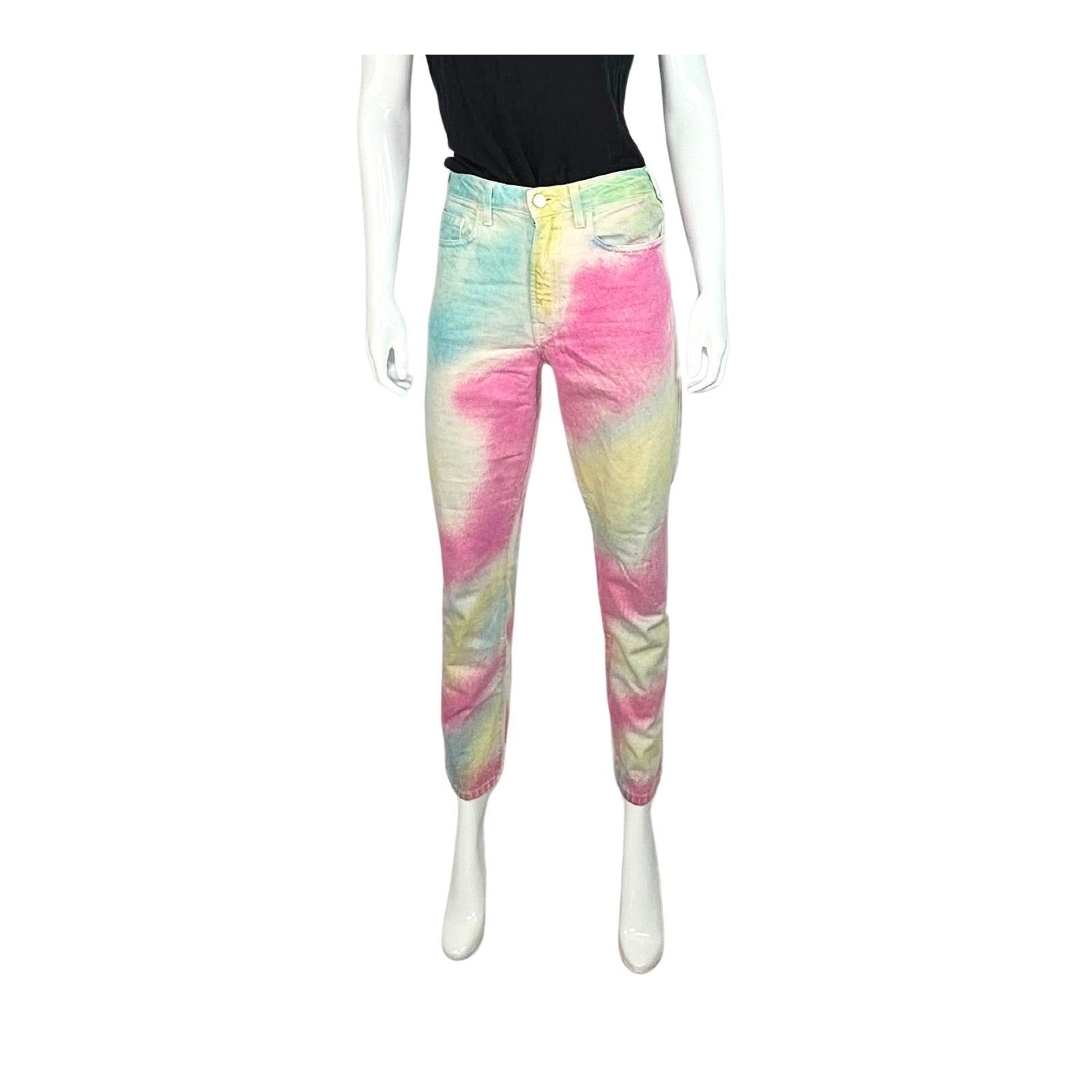 Jordache Diagonal Rainbow Vintage Crop Jeans