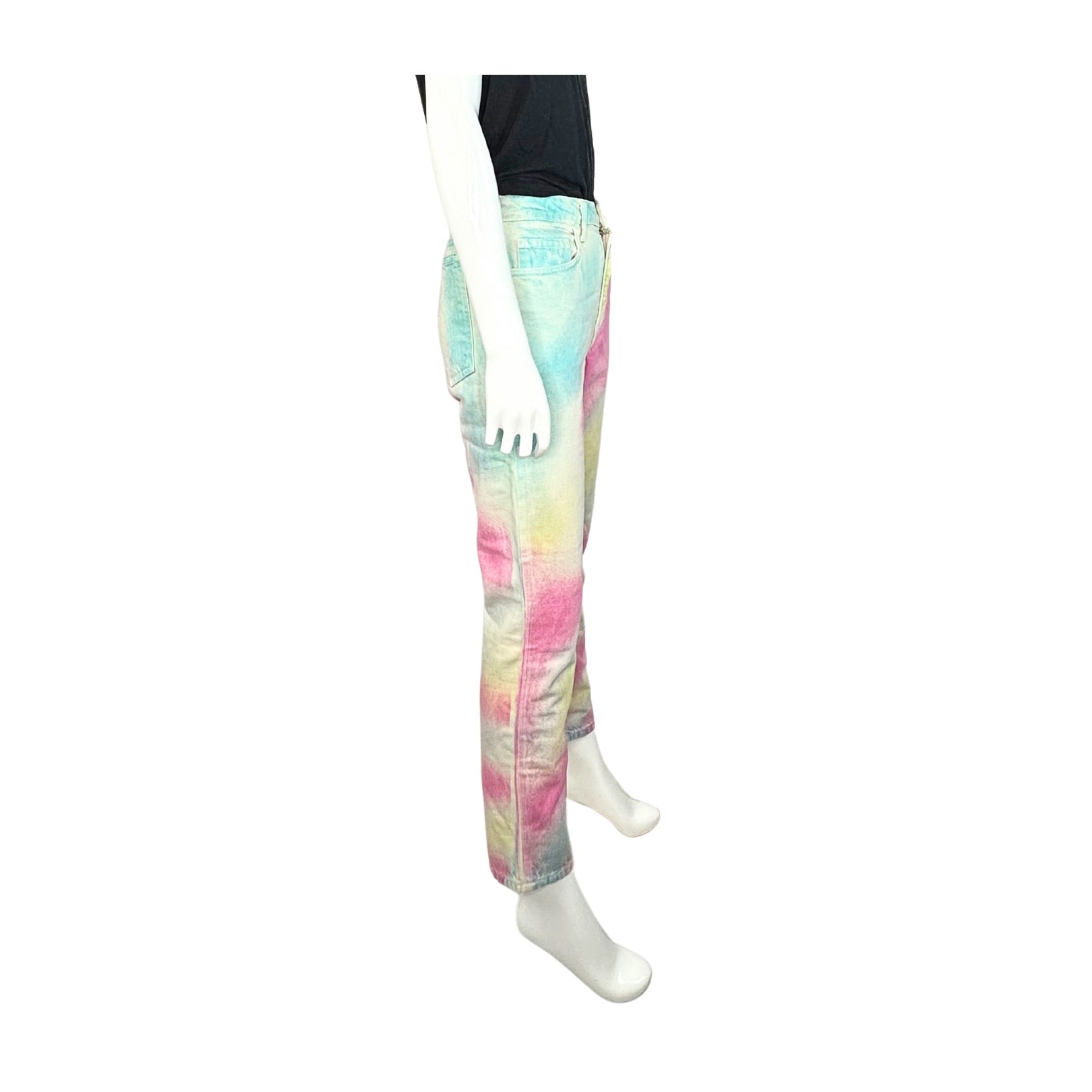 Jordache Diagonal Rainbow Vintage Crop Jeans