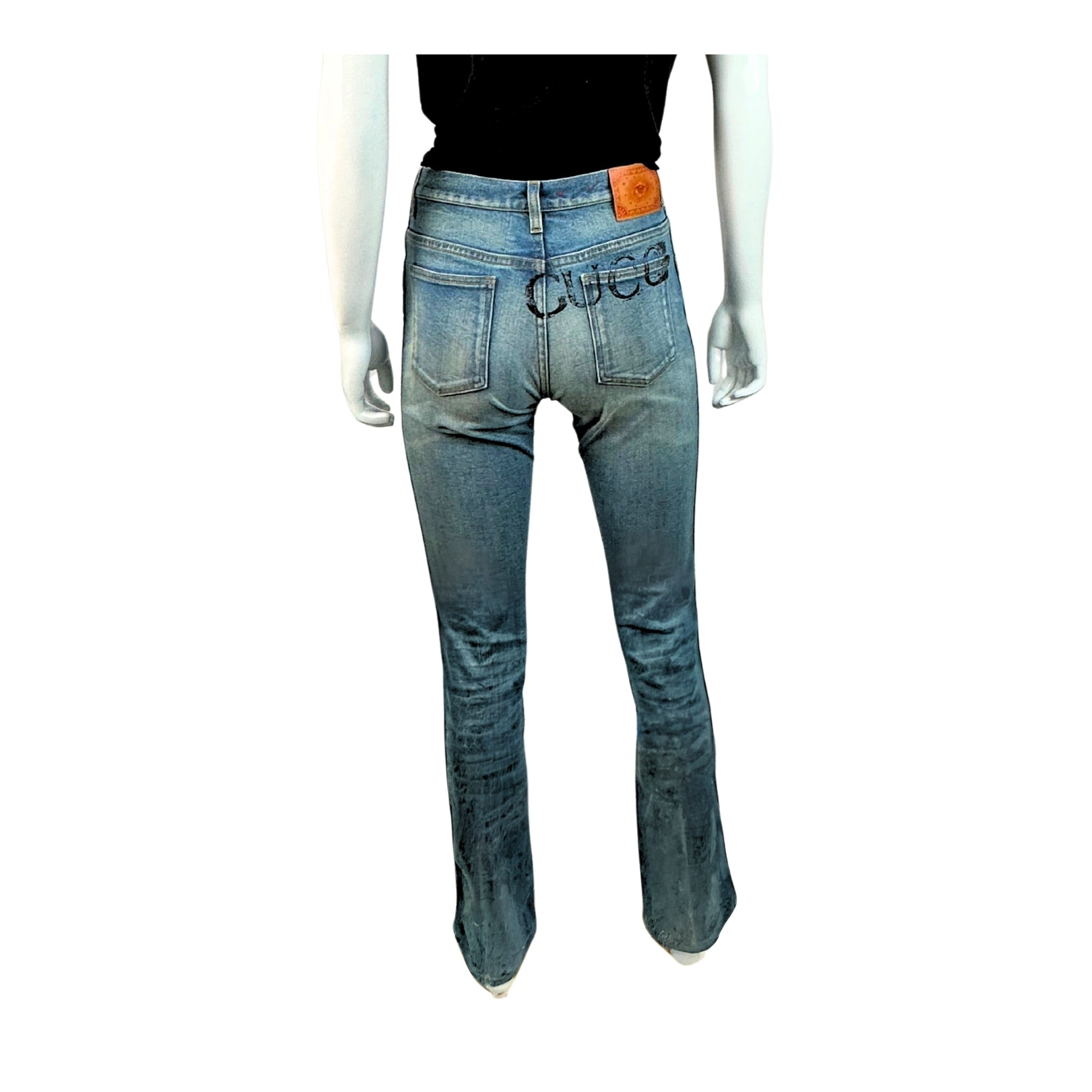Gucci Logo Stamped Jeans