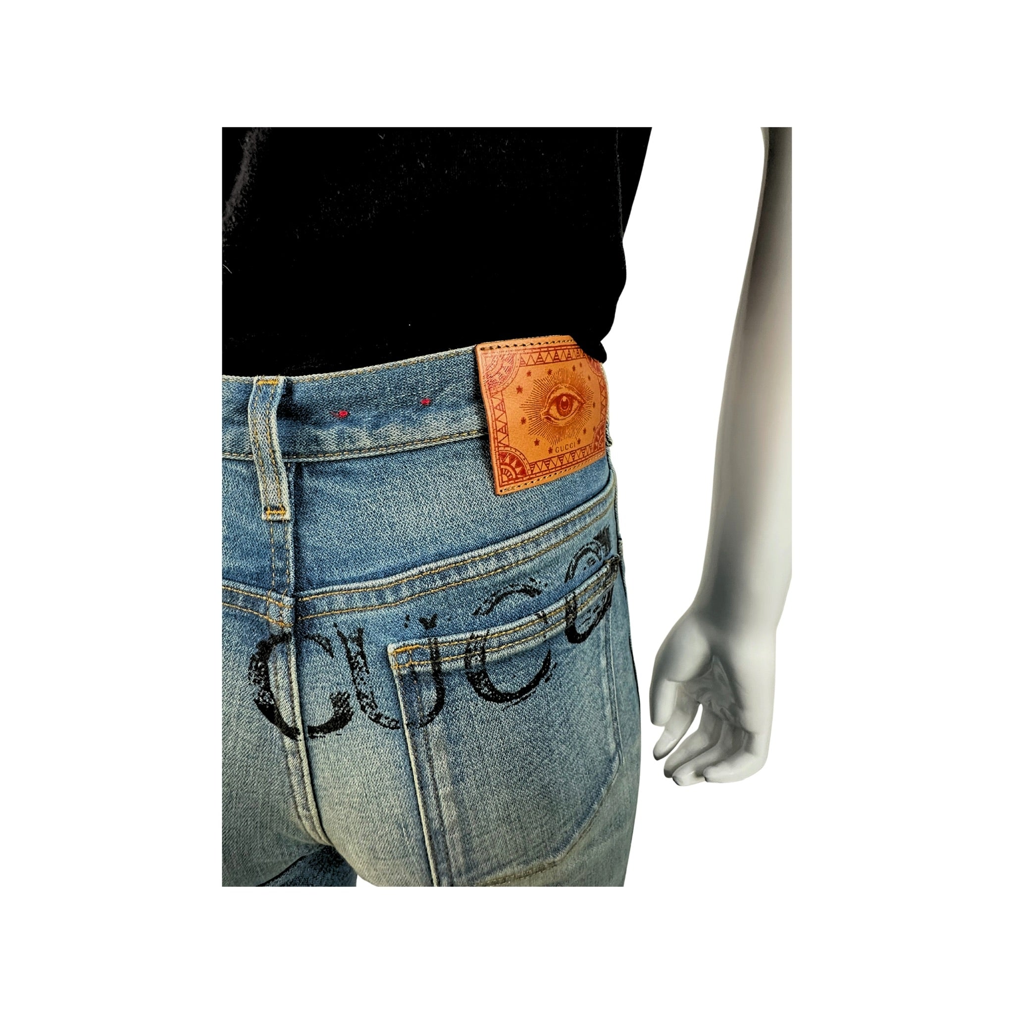 Gucci Logo Stamped Jeans