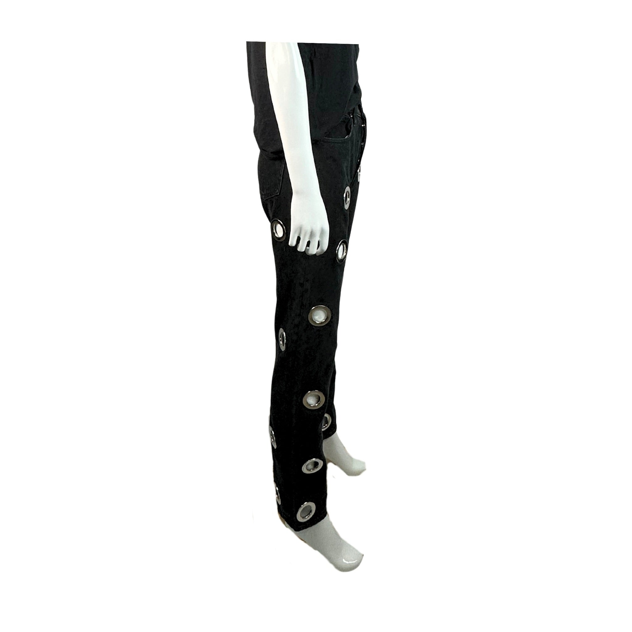 Frankie B Eyelet Mid Rise Straight Jeans