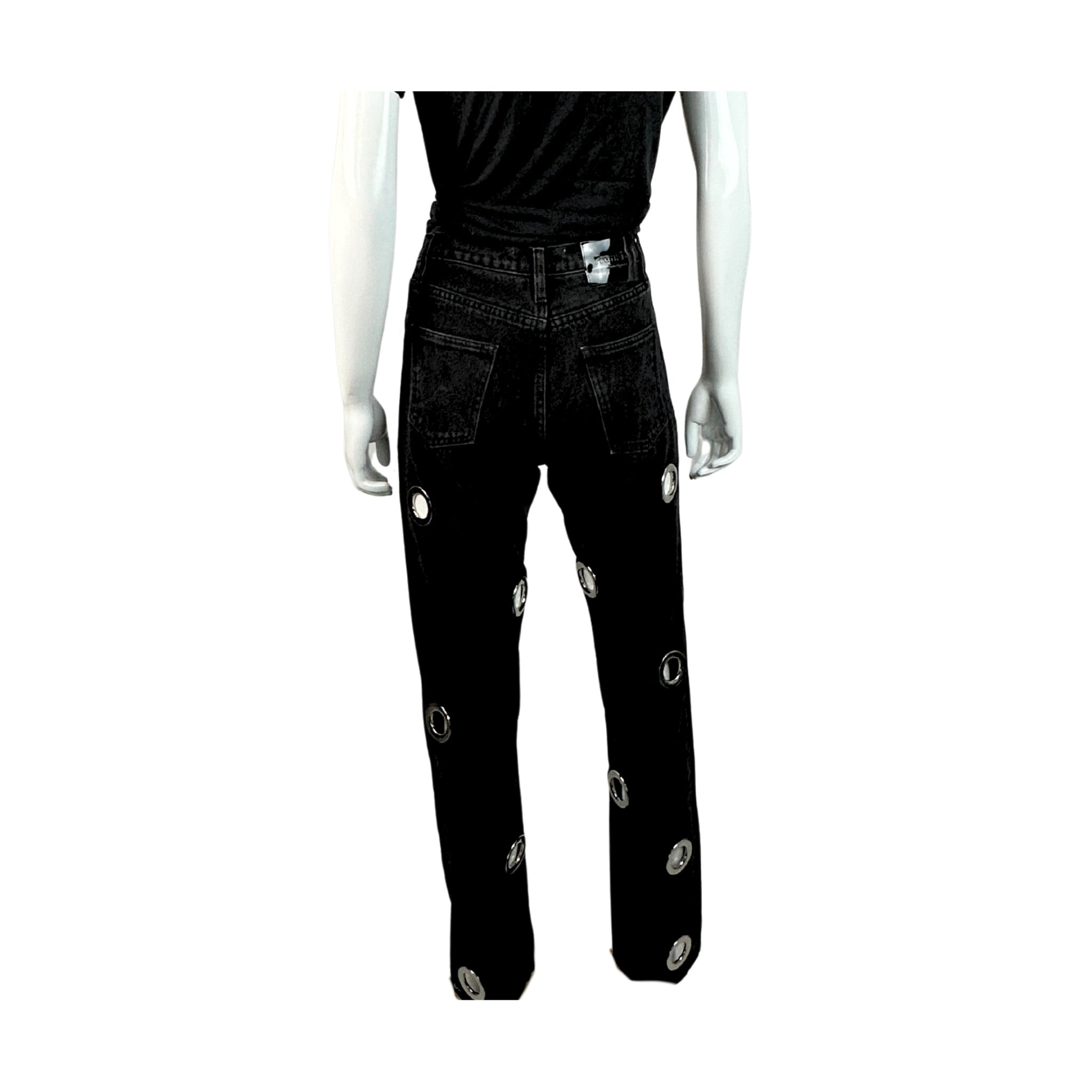 Frankie B Eyelet Mid Rise Straight Jeans