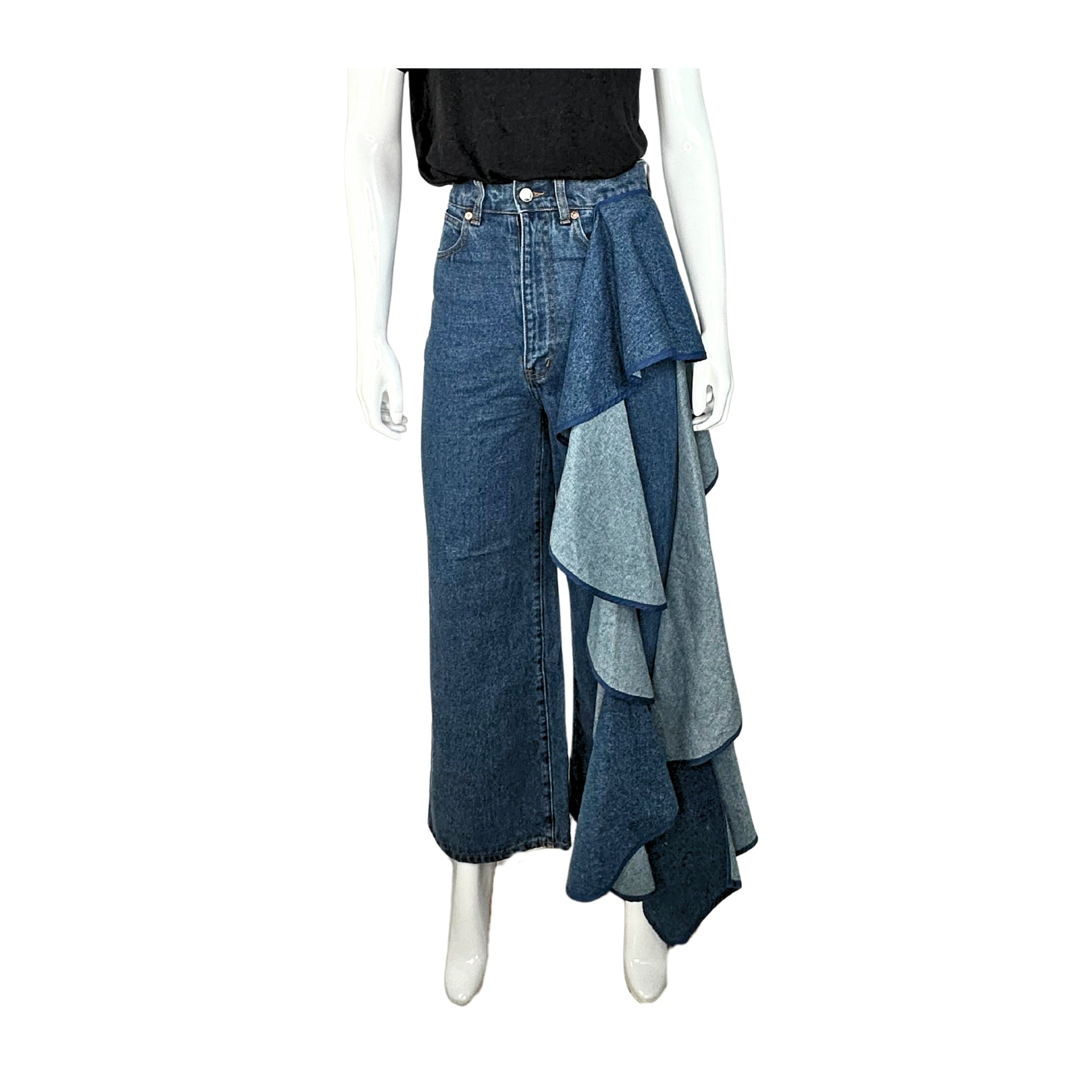 Solace London Tay Ruffle-Detailed Jeans