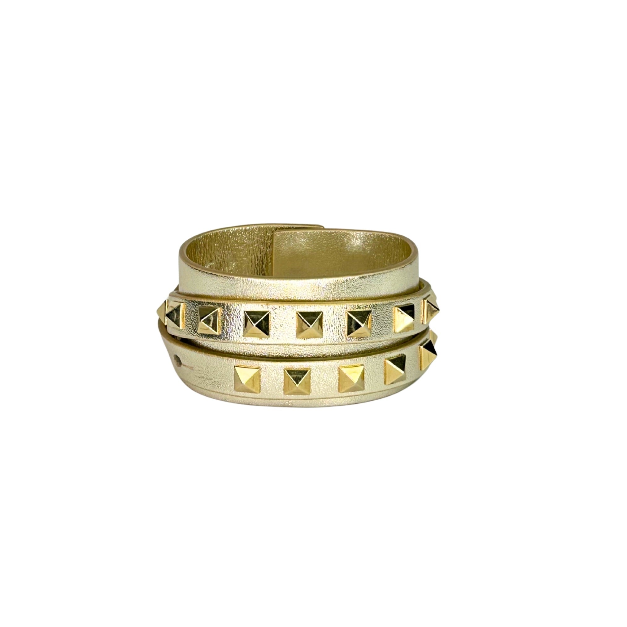 Valentino Rockstud Wide Double Wrap Bracelet