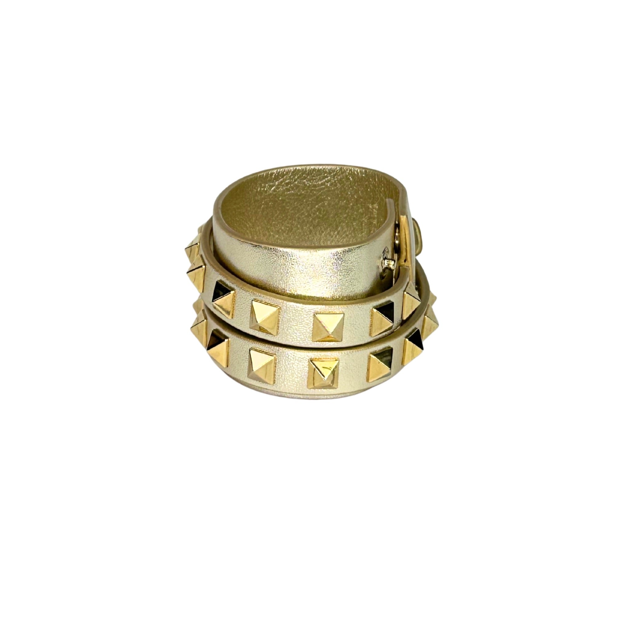 Valentino Rockstud Wide Double Wrap Bracelet