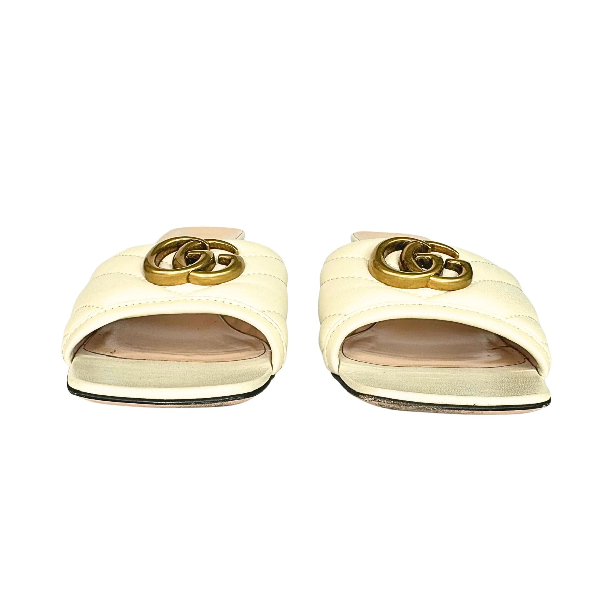 Gucci Matelasse GG Marmont Slide Heeled Sandals