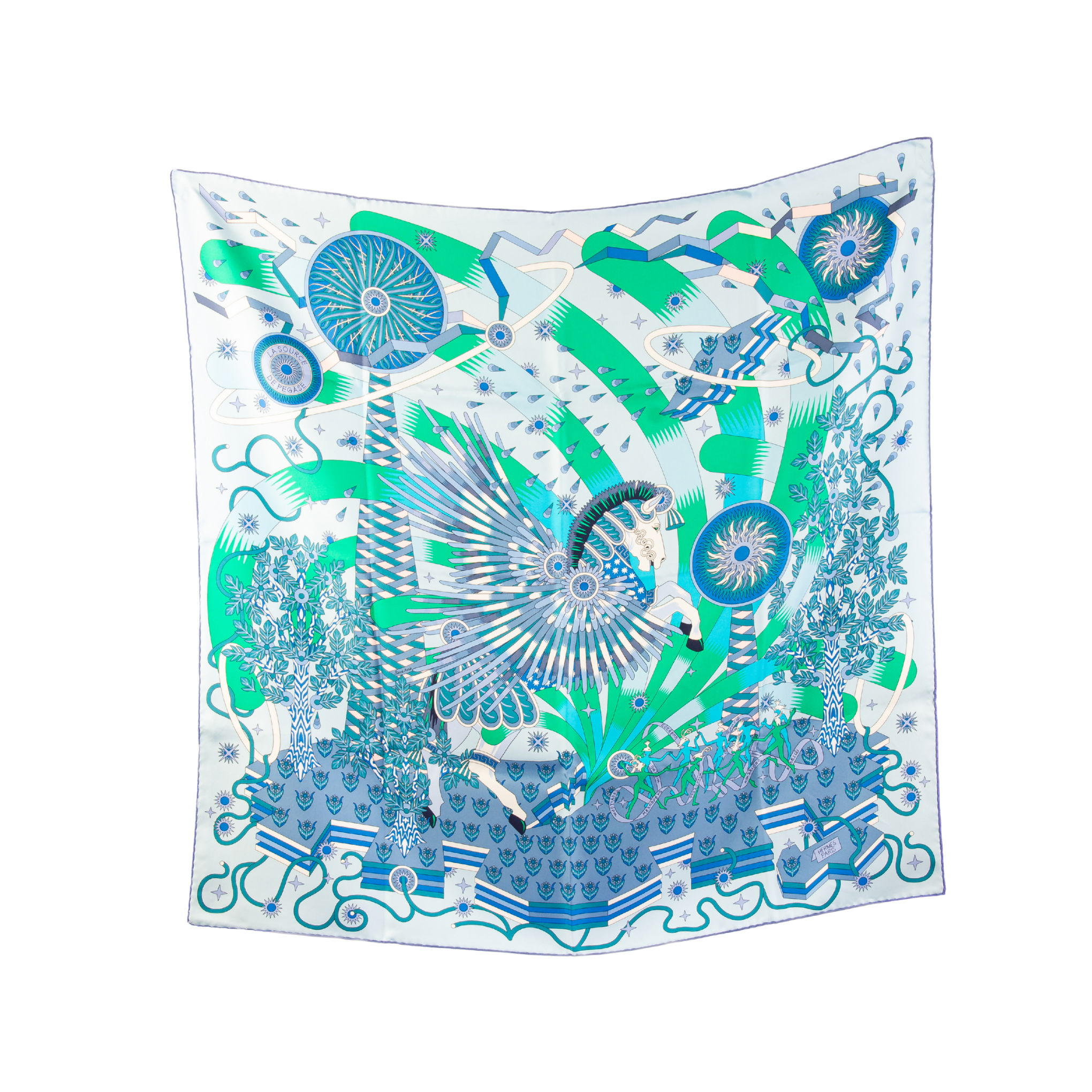 Hermès La Source de Pegase Silk Scarf